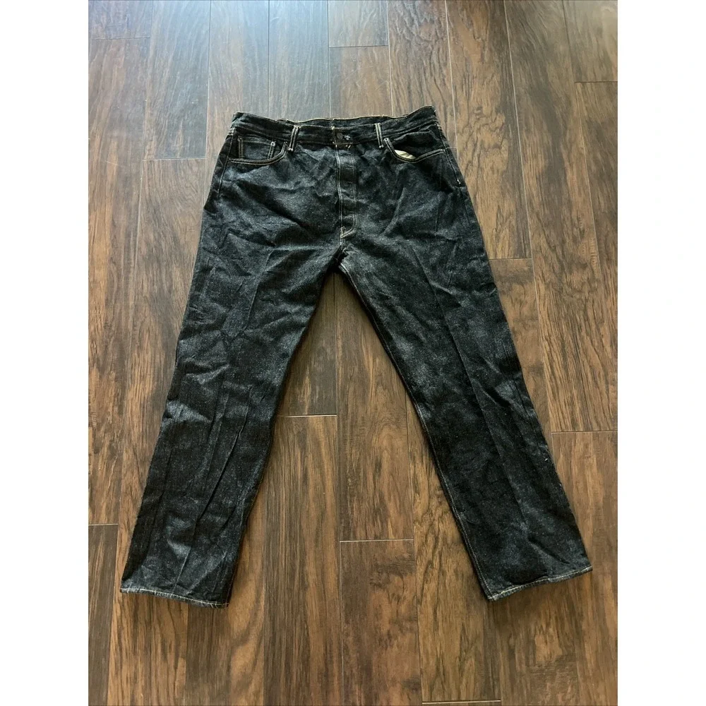 Men's‎ Levi's Jeans 501 Button Fly Straight Leg Waterless Black Wash Sz 42x34